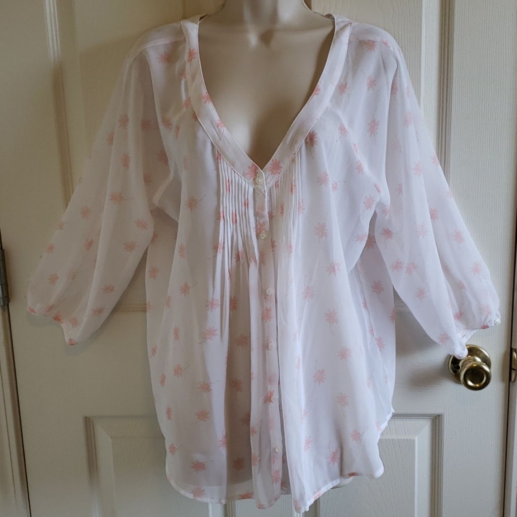 Lauren Conrad Sheer Blouse L Nwot